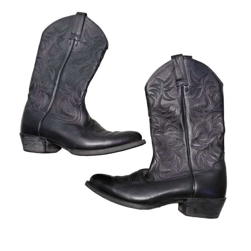 Ariat Western Cowboy Country Rodeo Black Leather Boots Men Size 9.5D